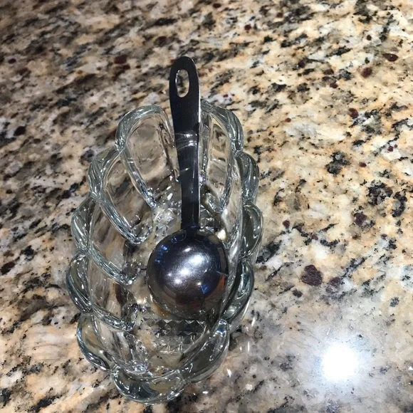 Spoon rest. Vintage glass ware by Princess House. Model 438 Set of two - Picture 2 of 5